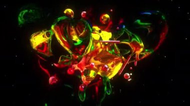 Neon gezegeni dijital görsel animasyonu. Başlıklarda, sunumlarda veya VJ kullanımında kullanmak için ideal döngüsüz renksiz geometrik patlayıcı etkisi görüntüsü.