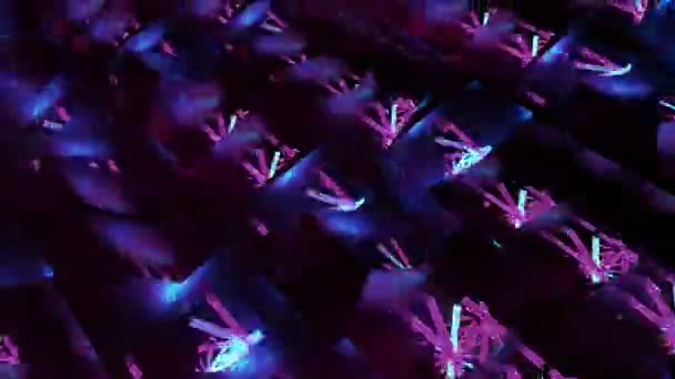 Blinking Neon Animação Visual Digital Imagens Efeito Explosivo Geométrico Colorido — Vídeo de Stock