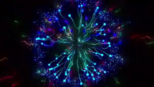 Explosión Color Animación Visual Digital Imágenes Efectos Explosivos Geométricos Abstractos — Vídeo de stock