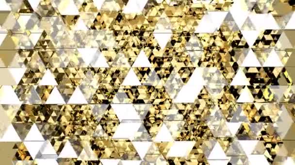 Arany Háromszög Digitális Vizuális Animáció Looped Zökkenőmentes Absztrakt Színes Geometriai — Stock videók
