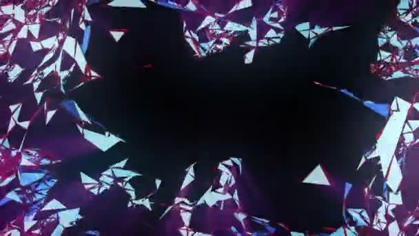 Animation Visuelle Numérique Chaîne Triangle Images Abstraites Effet Explosif Géométrique — Video