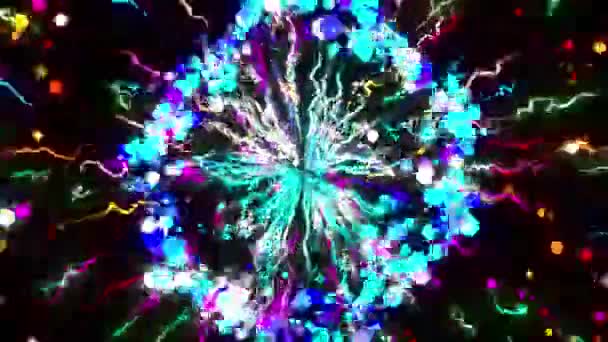 Explosión Color Animación Visual Digital Imágenes Efectos Explosivos Geométricos Abstractos — Vídeo de stock