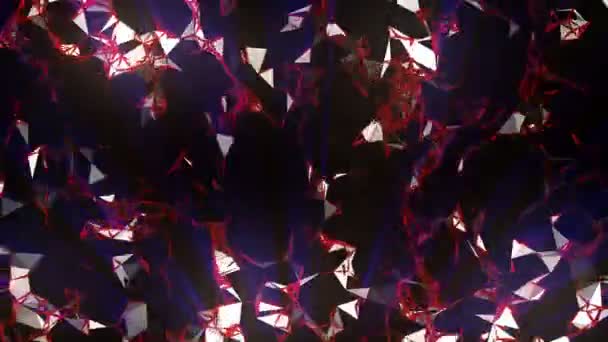 Triangelkedja Digital Visuell Animation Loopas Sömlös Abstrakt Färgad Geometrisk Explosiv — Stockvideo