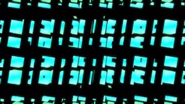 LED dokunuşu dijital görsel animasyon. Başlıklarda, sunumlarda veya VJ kullanımında kullanmak için ideal döngüsüz renksiz geometrik patlayıcı etkisi görüntüsü.