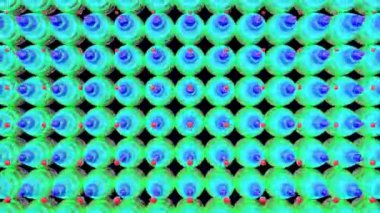 Renkli dijital görsel animasyon. Başlıklarda, sunumlarda veya VJ kullanımında kullanmak için ideal döngüsüz renksiz geometrik patlayıcı etkisi görüntüsü. 