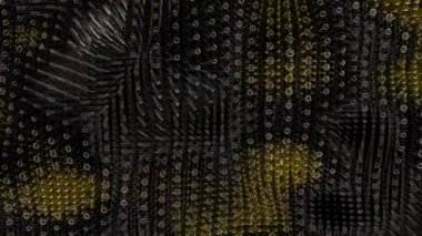 Altın yapı dijital görsel animasyon. Başlıklarda, sunumlarda veya VJ kullanımında kullanmak için ideal döngüsüz renksiz geometrik patlayıcı etkisi görüntüsü. 