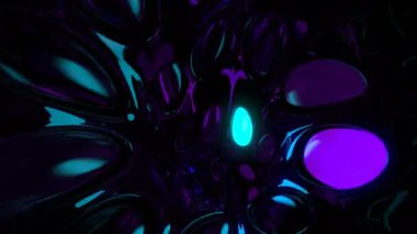 Metamorfoz dijital görsel animasyon. Başlıklarda, sunumlarda veya VJ kullanımında kullanmak için ideal döngüsüz renksiz geometrik patlayıcı etkisi görüntüsü. 