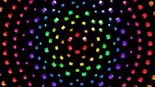 Kleurvariëteit Digitale Visuele Animatie Naadloze Abstracte Gekleurde Geometrische Explosieve Effectbeelden — Stockvideo