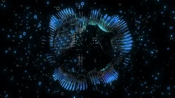 Structure Animation Visuelle Numérique Images Abstraites Effet Explosif Géométrique Sans — Video