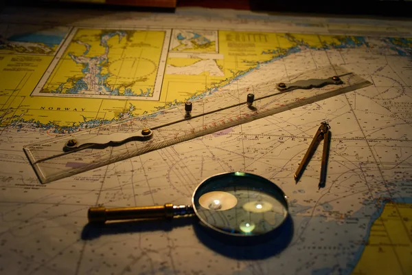 Navigational Map Compass — Stock Photo, Image