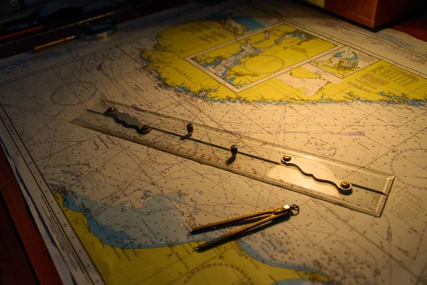 Navigational Map Compass — Stock Photo, Image