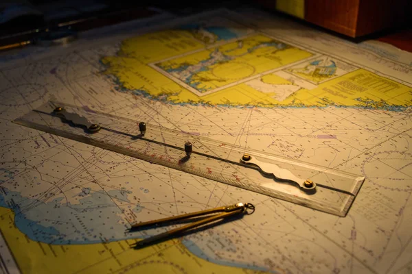 Navigational Map Compass — Stock Photo, Image