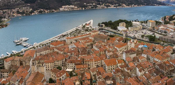 Hermosa Vista Bahía Kotor Desde Colina — Foto de Stock