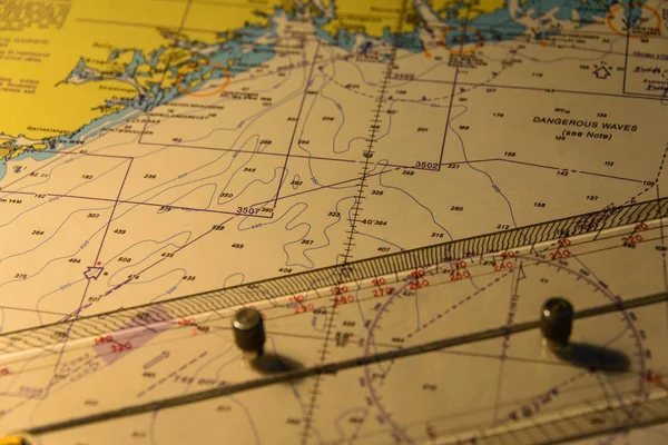 Mapa Navegación Brújula — Foto de Stock