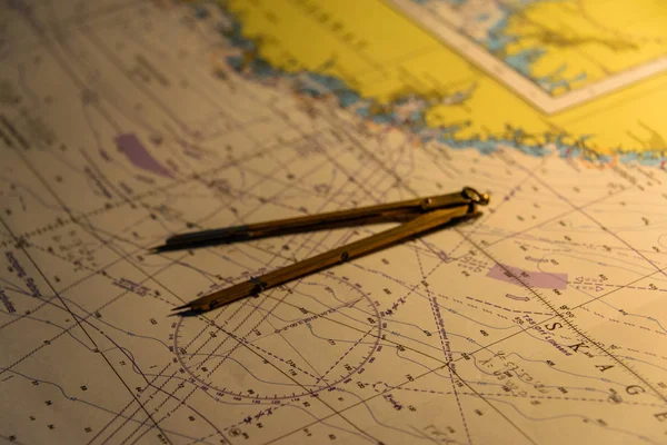 Mapa Navegación Brújula — Foto de Stock