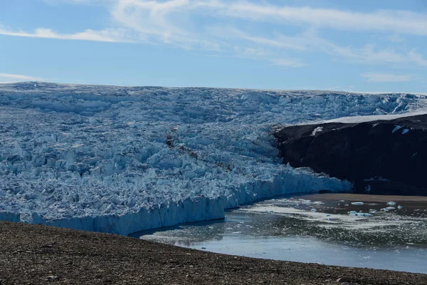 Antarktické Zasněžené Krajiny Pohled — Stock fotografie
