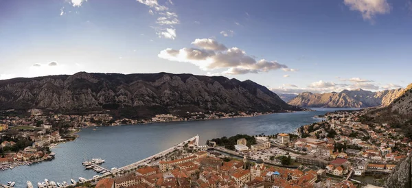 Hermosa Vista Bahía Kotor Desde Colina — Foto de Stock