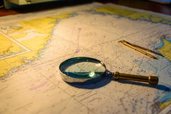 Navigational map and compass