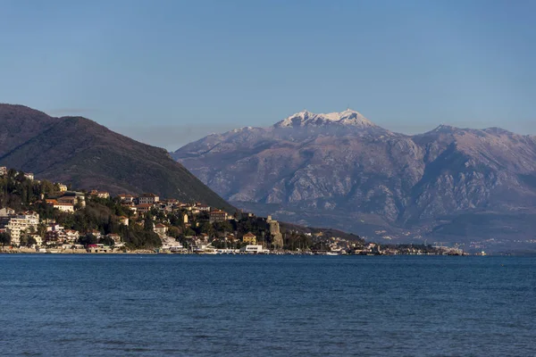 Hermosa Vista Bahía Kotor Desde Colina — Foto de Stock