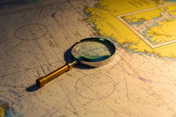 Navigational map and compass