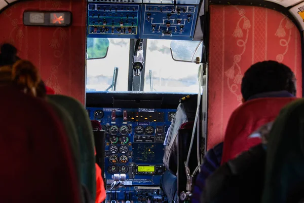 Rückansicht Von Sitzen Und Passagieren Flugzeug Himalaya Asien — Stockfoto