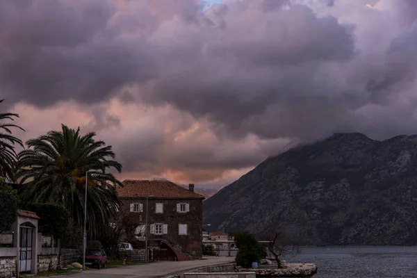 Edificio Costero Paisaje Urbano Escénico Montenegro — Foto de Stock