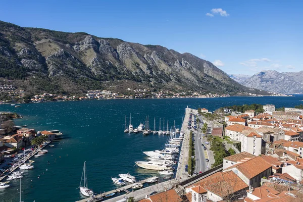 Hermosa Vista Bahía Kotor Desde Colina — Foto de Stock