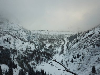 Gündüz, karlı dağ manzarası