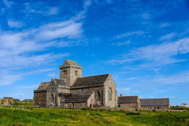 Iona güzel Ortaçağ bina manastırda Isle of Iona, Scotland, Büyük Britanya