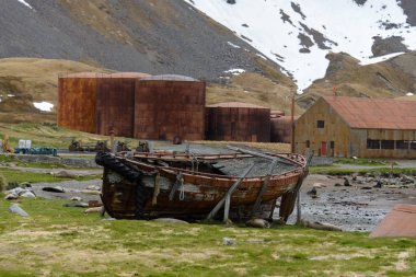 Grytviken - Güney Georgia istasyonda balina avcılığı eski