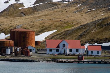 Grytviken - Güney Georgia istasyonda balina avcılığı eski