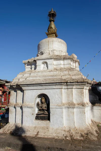 Будівля Білий Ступою Swayambhunath Катманду Непал — стокове фото
