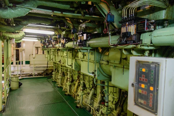 Sala Máquinas Interior Del Gran Barco — Foto de Stock