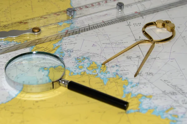 Navigationsutrustning Kartan — Stockfoto