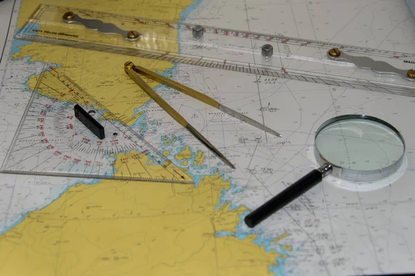 Навигационное Оборудование Карте — стоковое фото