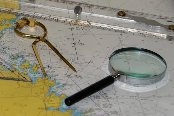 Equipo Navegación Mapa — Foto de Stock
