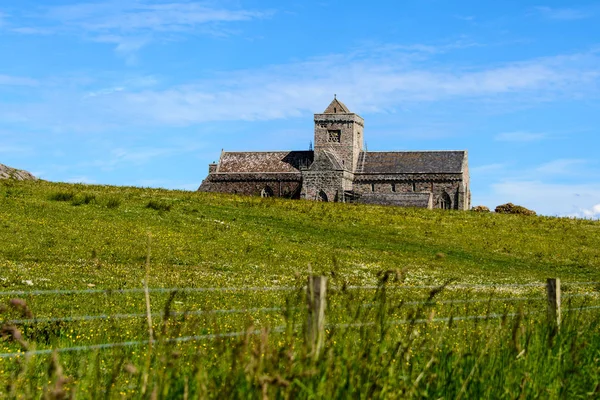 Hermoso Edificio Medieval Abadía Iona Isla Iona Escocia Gran Bretaña — Foto de Stock