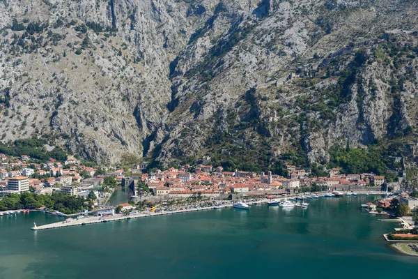 Hermosa Vista Bahía Kotor Desde Colina — Foto de Stock