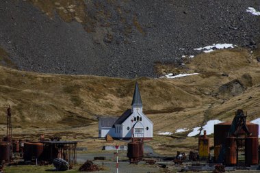 Grytviken - Güney Georgia istasyonda balina avcılığı eski