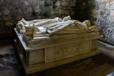 İç heykeller Ortaçağ Iona Abbey üzerinde Isle of Iona, Scotland, Büyük Britanya