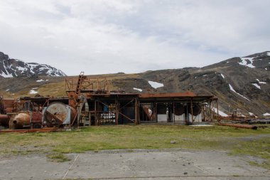 Grytviken - Güney Georgia istasyonda balina avcılığı eski