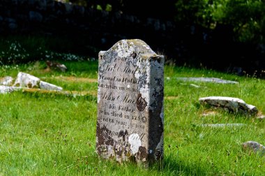 Tombstone Iona Abbey Isle of Iona, İskoçya, İngiltere