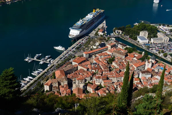 Krásný Pohled Kotor Bay Hill — Stock fotografie