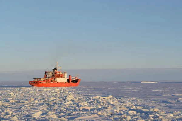Expedition ship in the ice