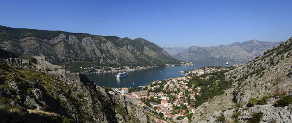 Hermosa Vista Bahía Kotor Desde Colina — Foto de Stock