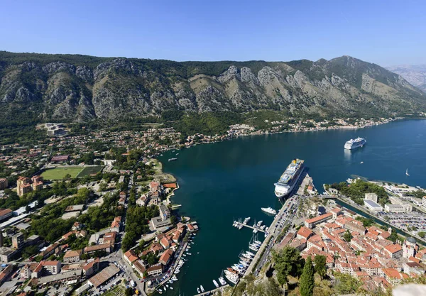 Hermosa Vista Bahía Kotor Desde Colina — Foto de Stock