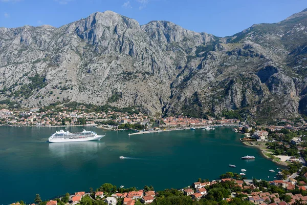 Hermosa Vista Bahía Kotor Desde Colina — Foto de Stock