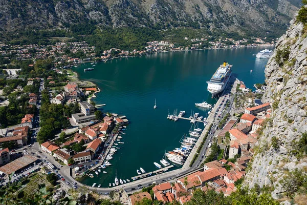 Hermosa Vista Bahía Kotor Desde Colina — Foto de Stock