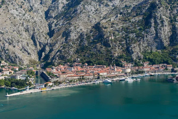 Hermosa Vista Bahía Kotor Desde Colina — Foto de Stock