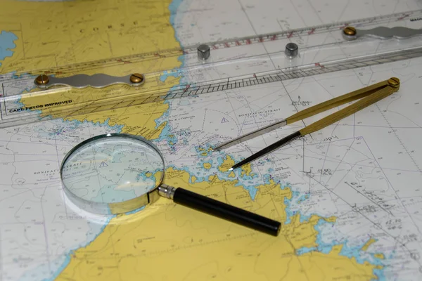 Urządzenia Nawigacyjne Mapie — Zdjęcie stockowe